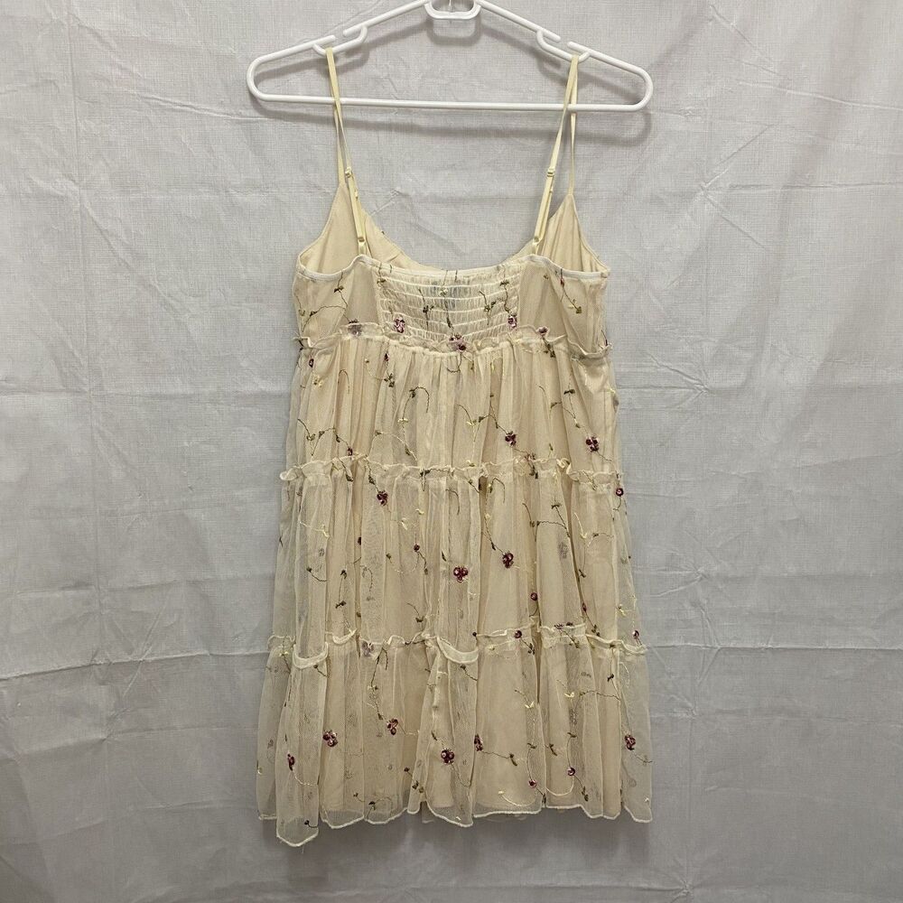 Trixxi Floral Womens Mini Dress Embroidered Spaghetti Strap Size M - Picture 10 of 14